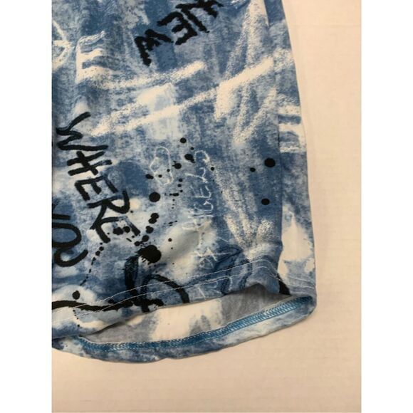 Graffiti Patterned Biker Shorts - Picture 2 of 4